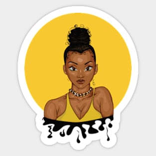 Girl in yellow Sticker